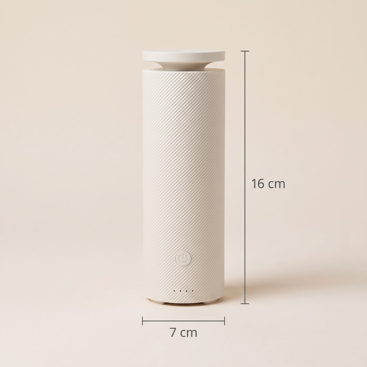 Diffuseur Nomade : 16 cm de haut, 7 cm de diamètre.